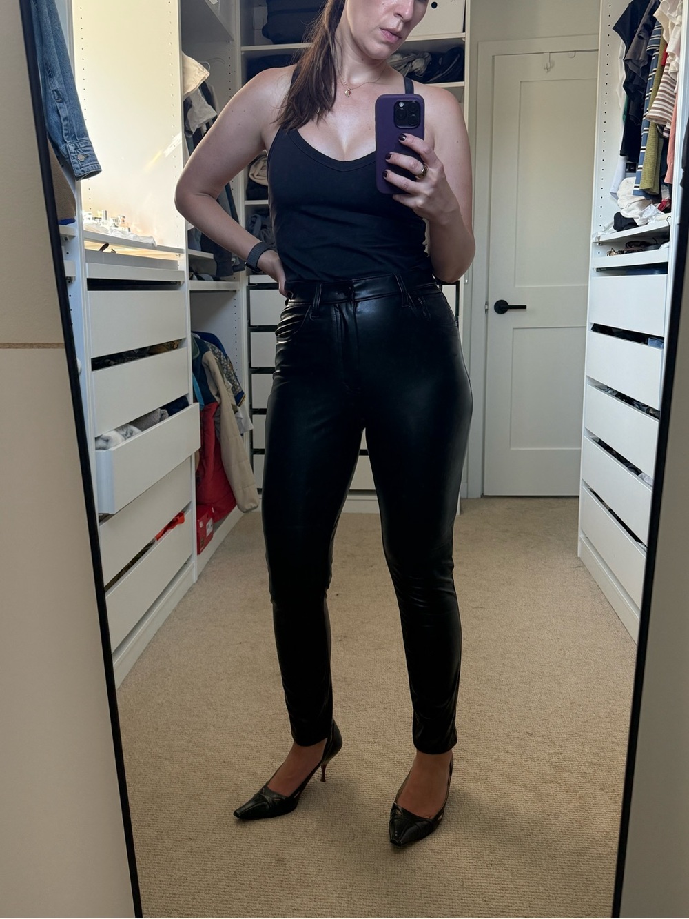 Abercrombie & Fitch Black Faux Leather Skinny Pants